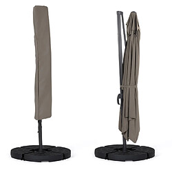 Avis Idmarket market Parasol Déporté Rotatif CALVI Taupe 3x4 m
