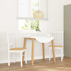 VidaXL Chaises à Manger - 2 Pièces - Bois Massif Blanc