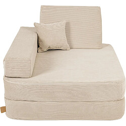 MeowBaby Fauteuil enfant pour chambre d'enfant, fauteuil pliable pour enfants à partir de 1 an et coussin de jeu, fauteuil confortable et multifonctionnel pour enfants, beige.