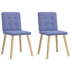 vidaXL Chaises à manger lot de 2 bleu jean tissu