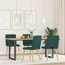 vidaXL Chaises à manger lot de 4 vert foncé tissu