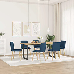 vidaXL Chaises à manger lot de 6 bleu tissu