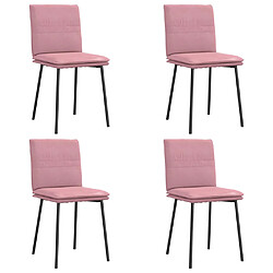 vidaXL Chaises à manger lot de 4 Rose Velours