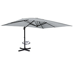 Idmarket market Parasol Déporté Rotatif CALVI Gris Clair 3x4 m