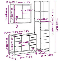 vidaXL Ensemble de meubles de salle de bain 3 pcs chêne sonoma pas cher