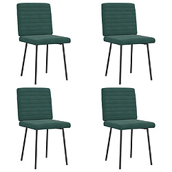 vidaXL Chaises à manger lot de 4 Vert foncé Velours