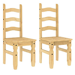 vidaXL Chaises à manger lot de 2 Corona 42x47x107cm bois massif de pin