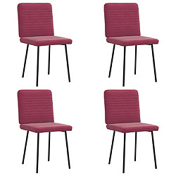 vidaXL Chaises à manger lot de 4 Rouge bordeaux Velours