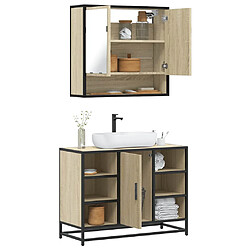 vidaXL Ensemble de meubles de salle de bain 2 pcs chêne sonoma