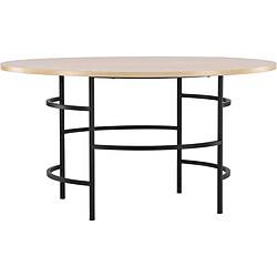 Venture Home Table de repas ronde Ø140 cm Copenhagen beige, noir.