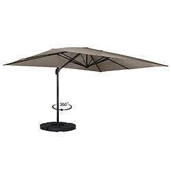 Idmarket market Parasol Déporté Rotatif CALVI Taupe 3x4 m