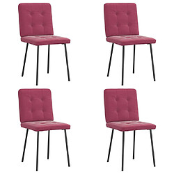 vidaXL Chaises à manger lot de 4 Rouge bordeaux Velours