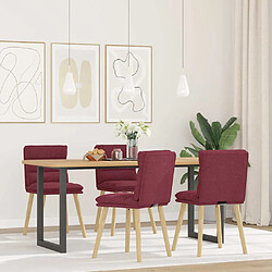 vidaXL Chaises à manger lot de 4 rouge bordeaux tissu