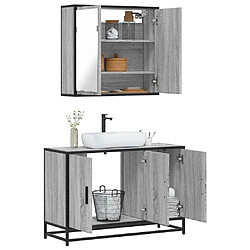 vidaXL Ensemble de meubles de salle de bain 2 pcs Sonoma gris