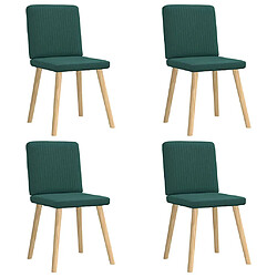 vidaXL Chaises à manger lot de 4 vert foncé tissu