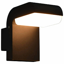 vidaXL Applique murale LED d'extérieur 9 W Noir Ovale