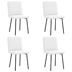 vidaXL Chaises à manger lot de 4 blanc similicuir