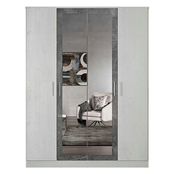 Dansmamaison Armoire 4 portes Marbre gris - FEDANE