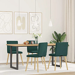 vidaXL Chaises à manger lot de 4 vert foncé tissu