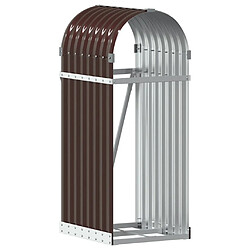 vidaXL Porte-bûches marron 40x45x100 cm acier galvanisé