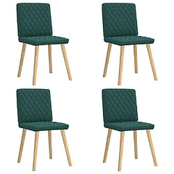 vidaXL Chaises à manger lot de 4 vert foncé tissu