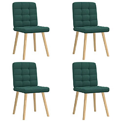 vidaXL Chaises à manger lot de 4 vert foncé tissu