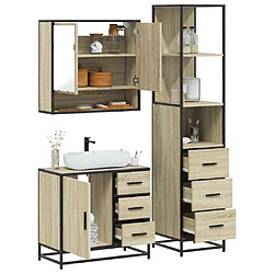 vidaXL Ensemble de meubles de salle de bain 3 pcs chêne sonoma