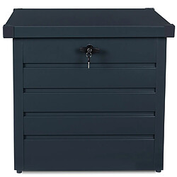 Avis Idmarket Coffre de rangement métal verrouillable gris anthracite pour jardin 200L 68x62,5x63 cm