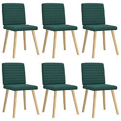 Vidaxl Chaises à Manger Lot de 6 - Vert Foncé Tissu