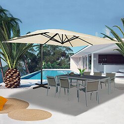 Idmarket market Parasol Déporté Rotatif CALVI Écru 3x4 m