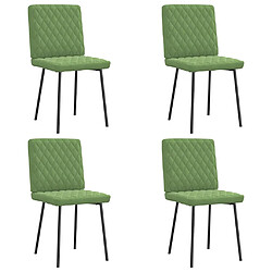 vidaXL Chaises à manger lot de 4 vert clair velours