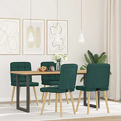 vidaXL Chaises à manger lot de 4 vert foncé tissu