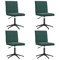 vidaXL Chaises à manger lot de 4 Vert foncé Velours