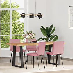 vidaXL Chaises à manger lot de 4 Rose Velours