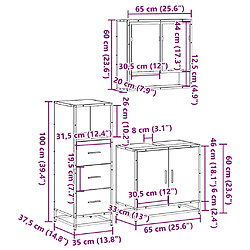 vidaXL Ensemble de meubles de salle de bain 3 pcs chêne sonoma pas cher