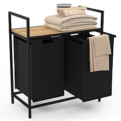 Idmarket Panier à linge DETROIT 2 bacs