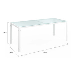 Idmarket Salon de jardin MADRID table 190 cm et 8 chaises - Blanc/Beige pas cher