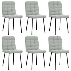 VidaXL Chaises à Manger - Lot de 6 - Gris Clair Velours