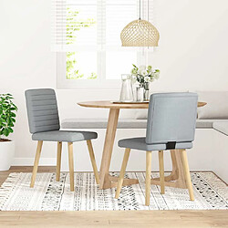 Vidaxl Chaises à manger - Lot de 2 - Gris clair Tissu