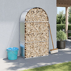 vidaXL Porte-bûches argenté 120x45x210 cm acier galvanisé