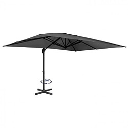 Idmarket Parasol déporté inclinable rotatif 360 CALVI gris 3x4 M avec