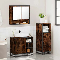 Acheter vidaXL Ensemble de meubles de salle de bain 3 pcs Chêne fumé