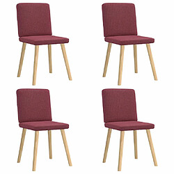 vidaXL Chaises à manger lot de 4 rouge bordeaux tissu