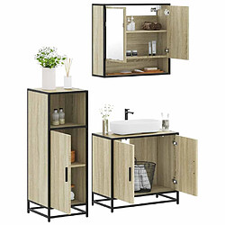 vidaXL Ensemble de meubles de salle de bain 3 pcs chêne sonoma