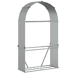 vidaXL Porte-bûches argenté 120x45x210 cm acier galvanisé