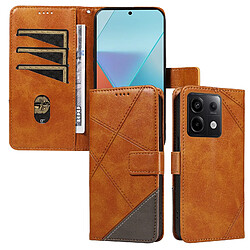 Xiaomi Poco X6 5G - Marron Coque pour smartphone - Cuir PU - Multifonction - Résistance aux chocs