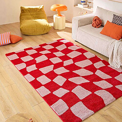 Jardindeco Tapis intérieur à poils longs Swing 383 rouge 160 x 230 cm.