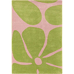 Jardindeco Tapis intérieur à poils longs Swing 385 vert 200 x 280 cm.