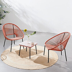 Concept Usine Salon de jardin 2 places avec table terracotta ACAPULCO