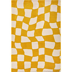 Jardindeco Tapis intérieur à poils longs Swing 383 jaune 80 x 140 cm.